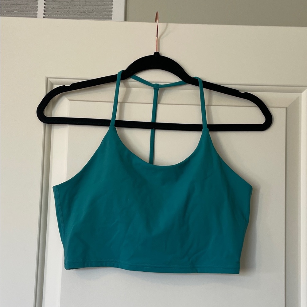 Popflex Teal Women's Strappy Crop Top with removeable pads